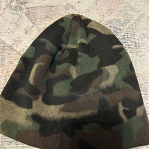 Camo Brand Woodland Camo Knit Cap in Green, Brown, Black reversible